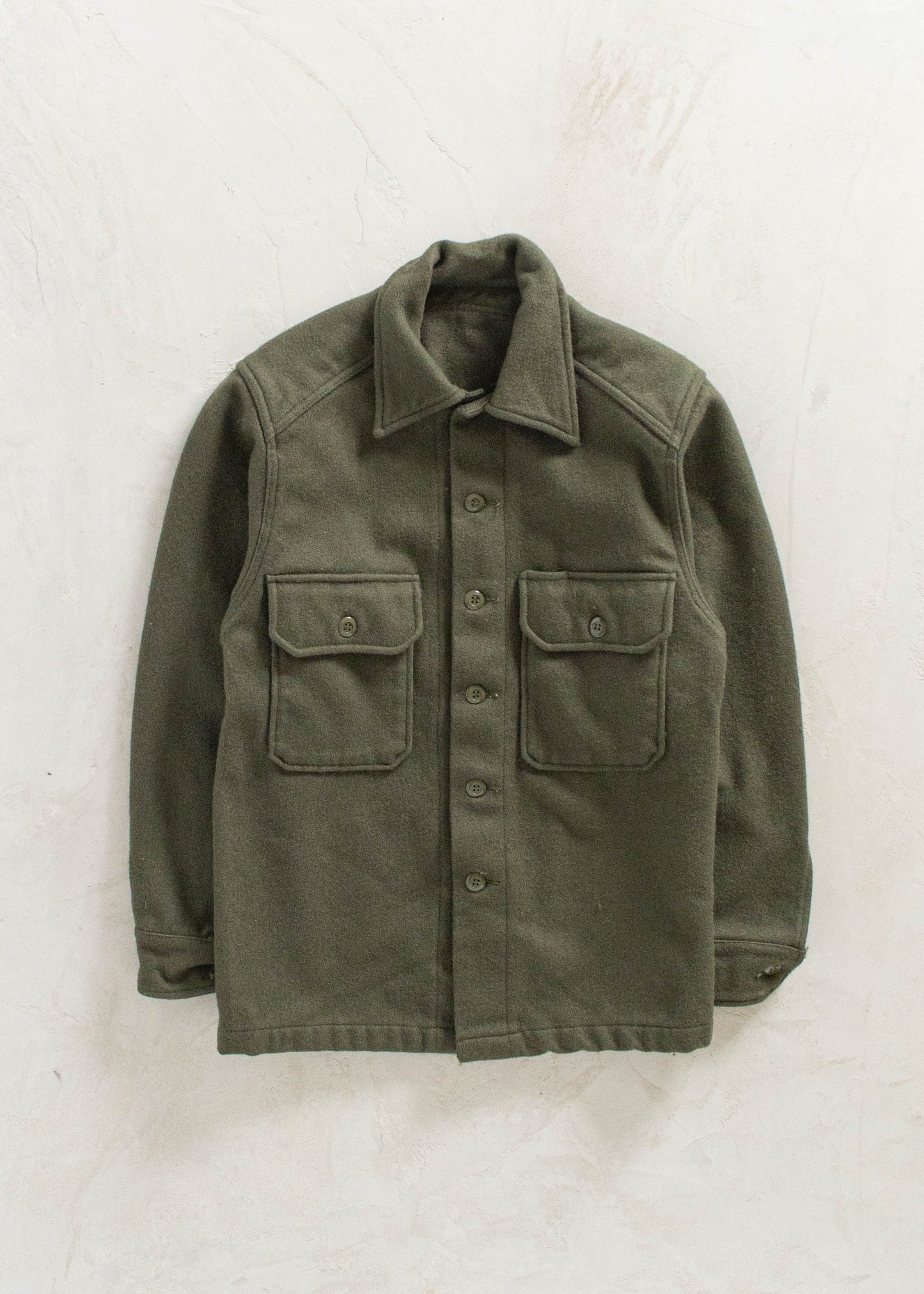 Vintage Military OG 108 Wool Button Up Shirt Size XS/S