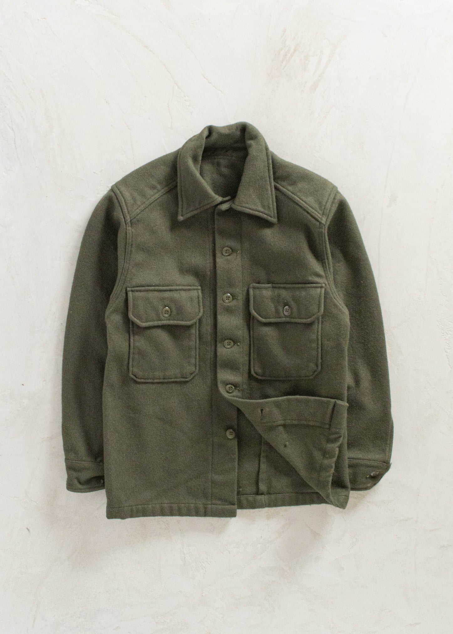 Vintage Military OG 108 Wool Button Up Shirt Size XS/S