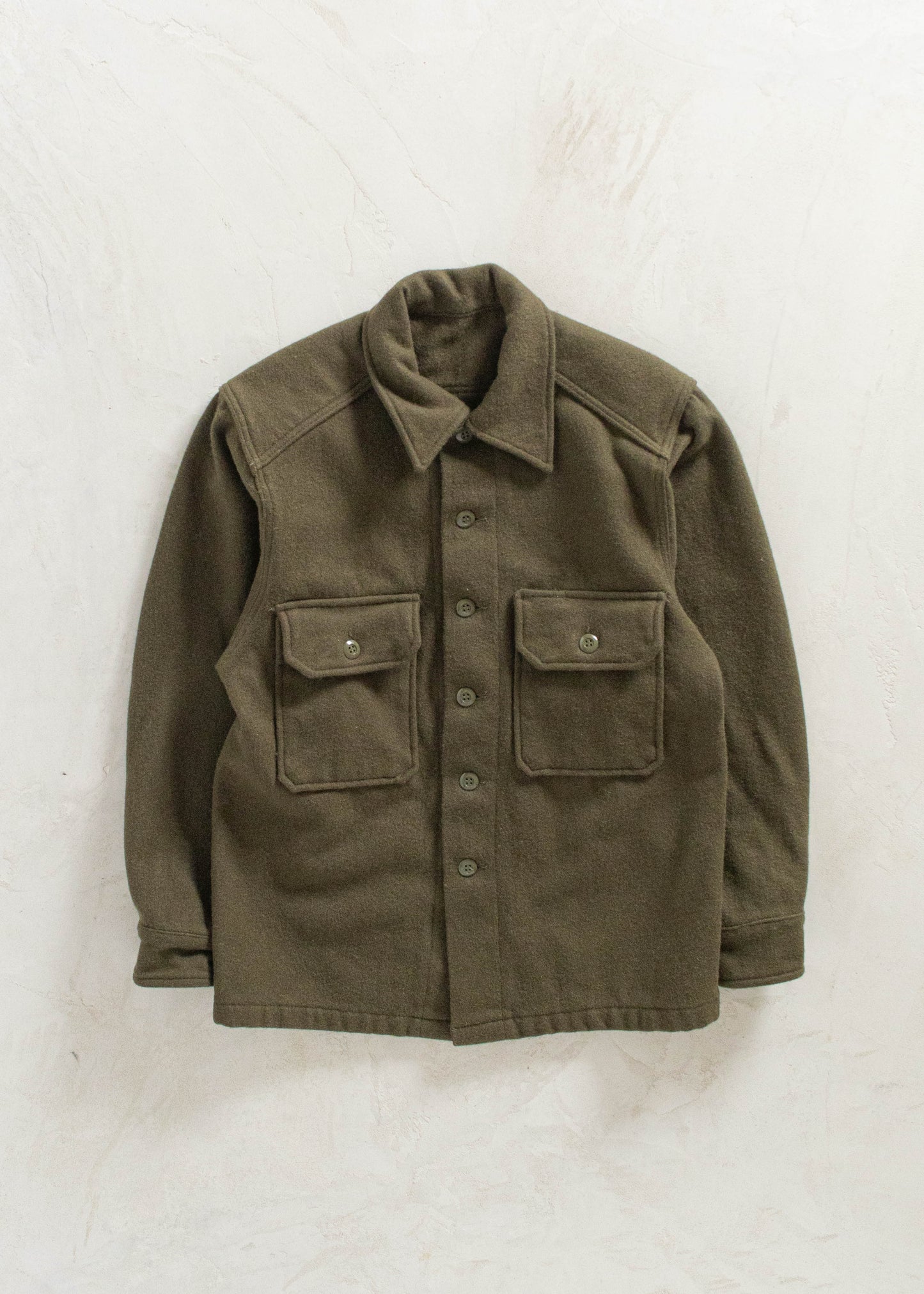 Vintage Military OG 108 Wool Button Up Shirt Size S/M