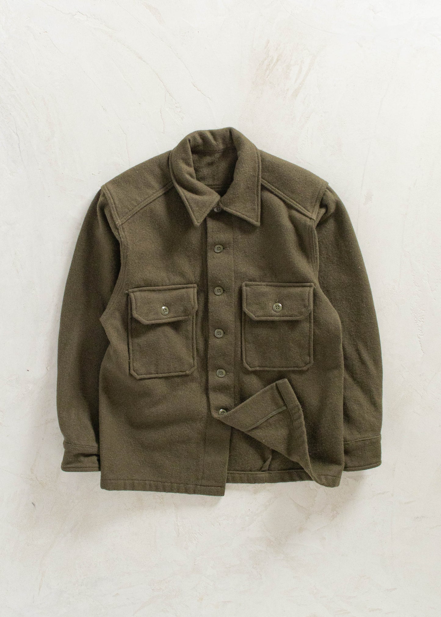 Vintage Military OG 108 Wool Button Up Shirt Size S/M