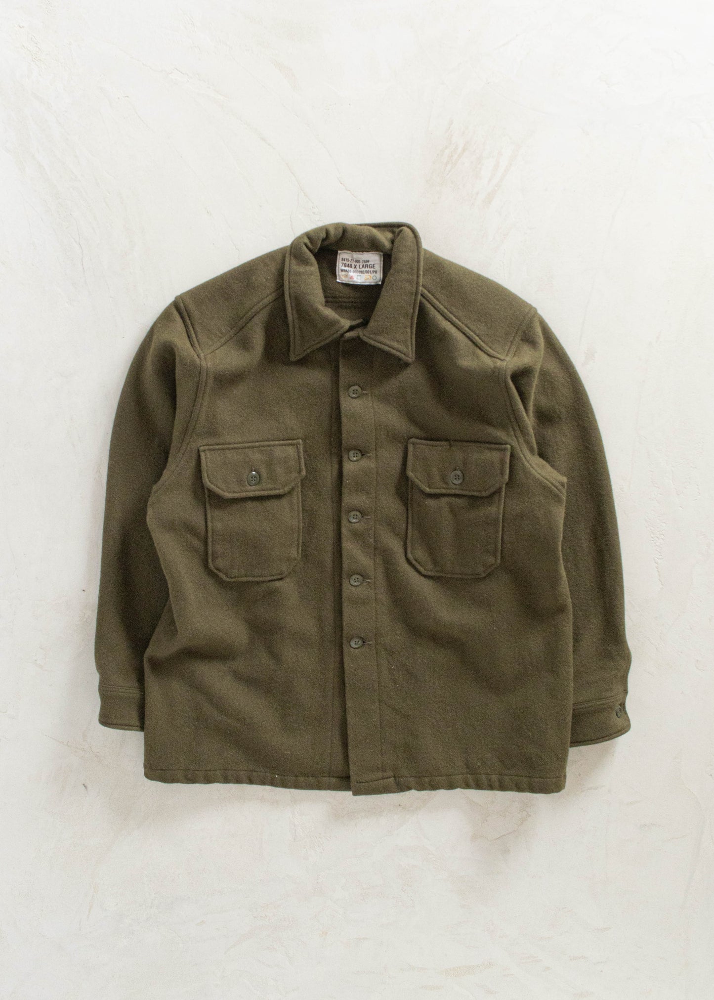 Vintage Military OG 108 Wool Button Up Shirt Size L/XL