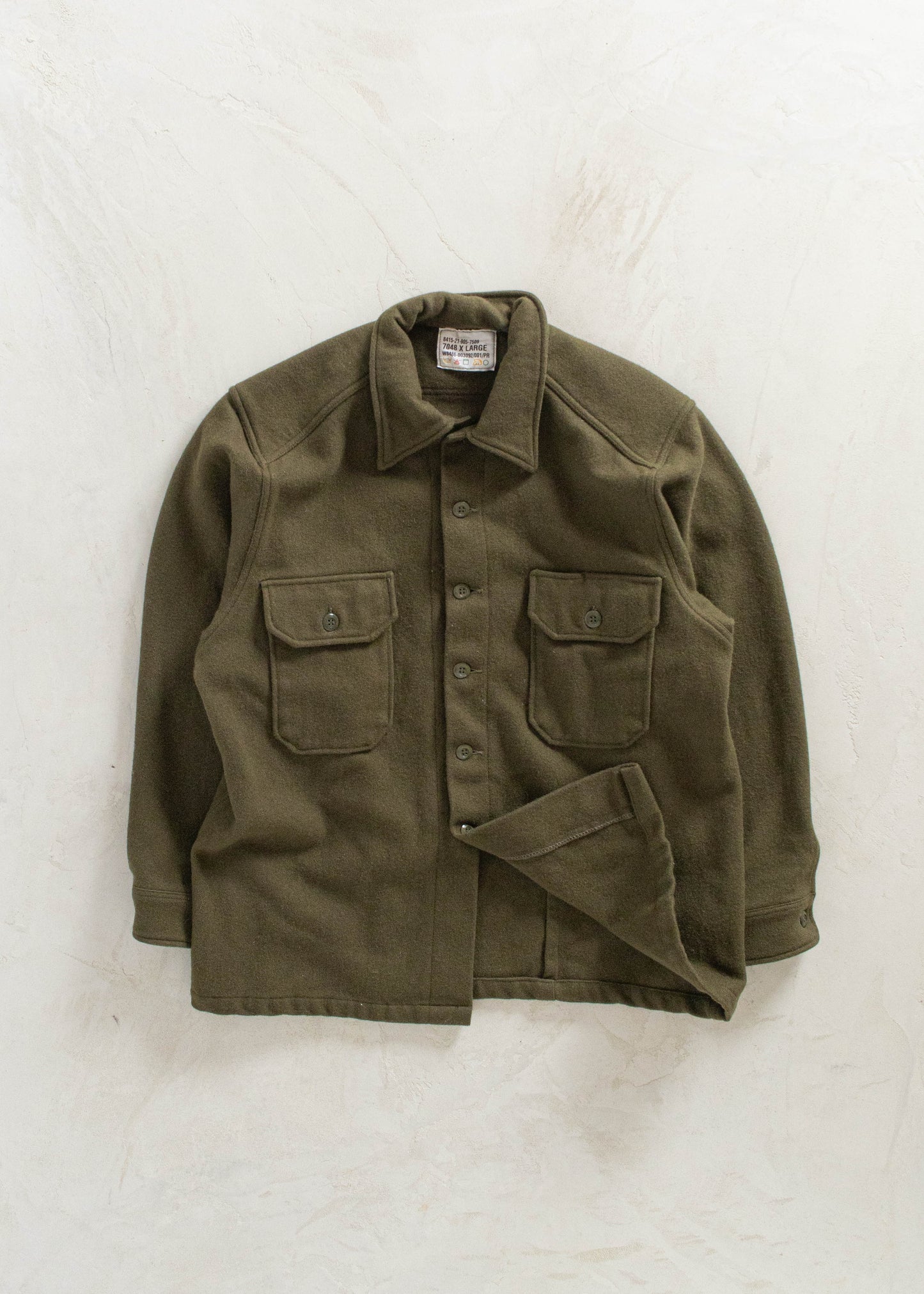 Vintage Military OG 108 Wool Button Up Shirt Size L/XL