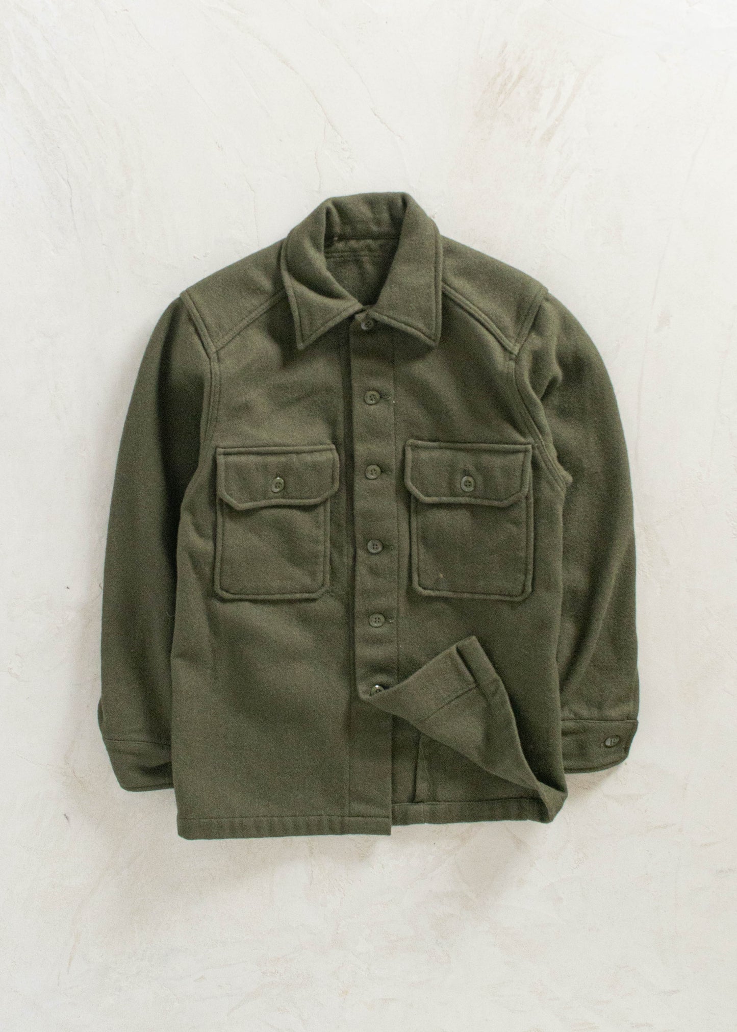 Vintage Military OG 108 Wool Button Up Shirt Size XS/S