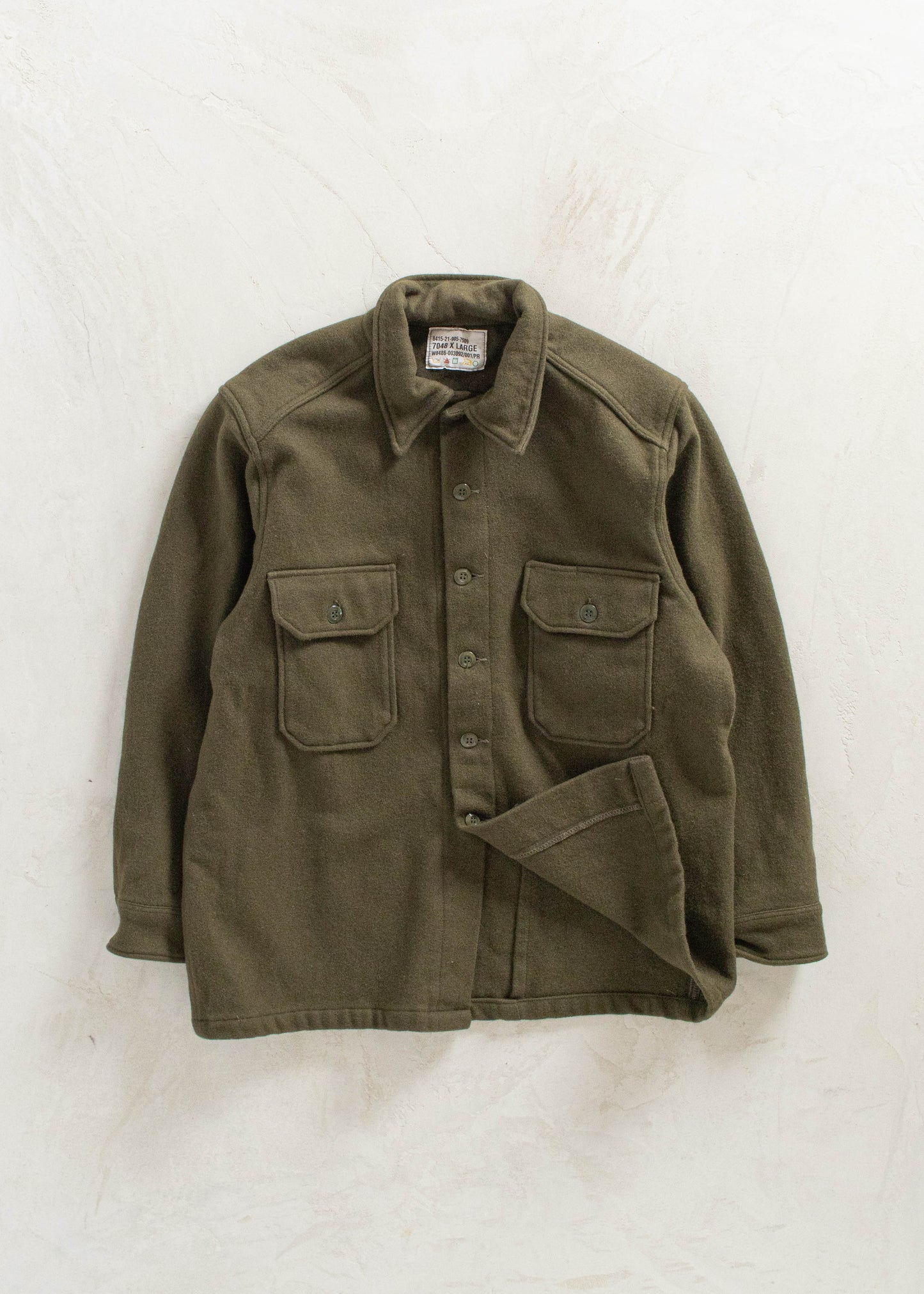 Vintage Military OG 108 Wool Button Up Shirt Size L/XL