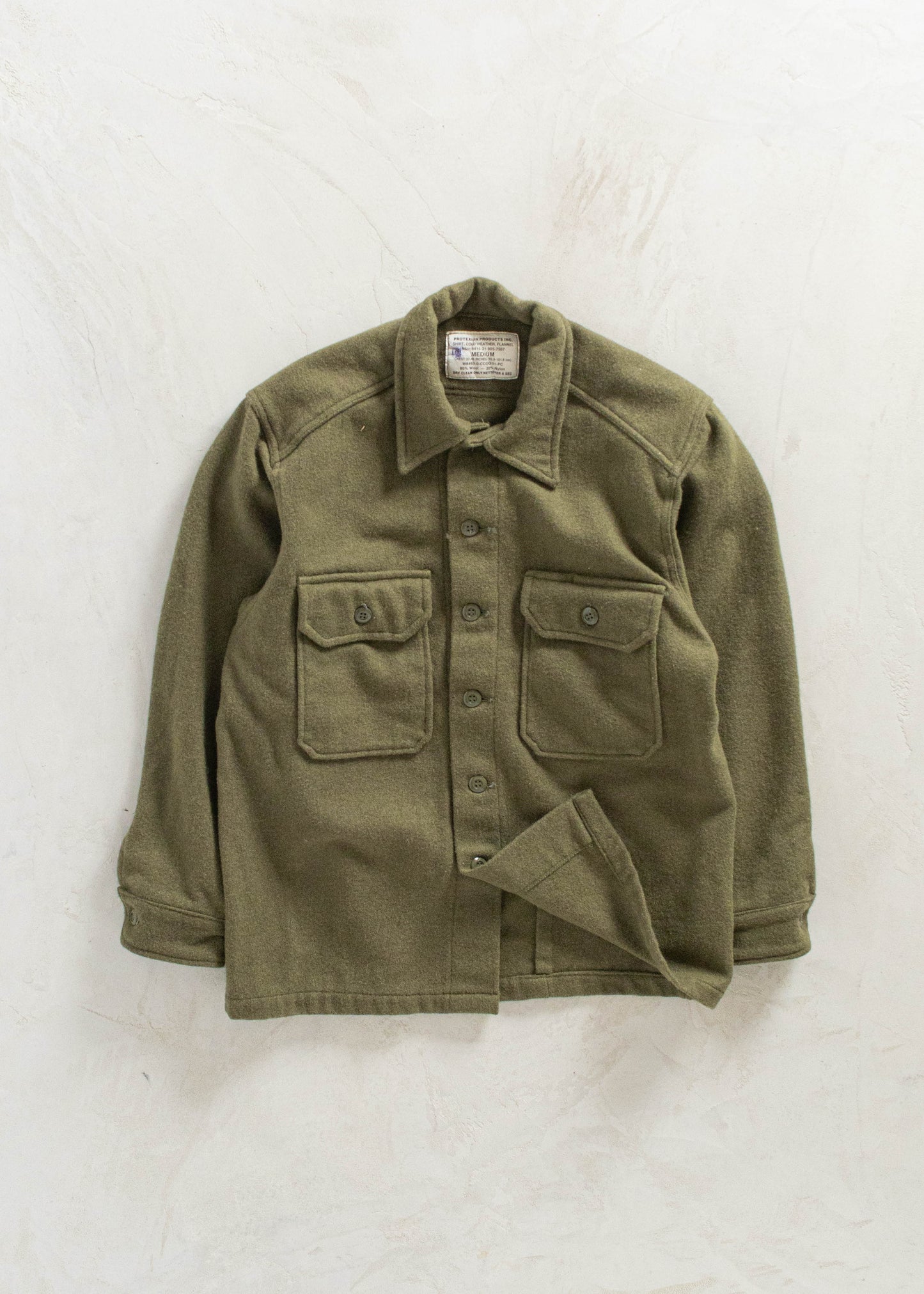 Vintage Military OG 108 Wool Button Up Shirt Size L/XL