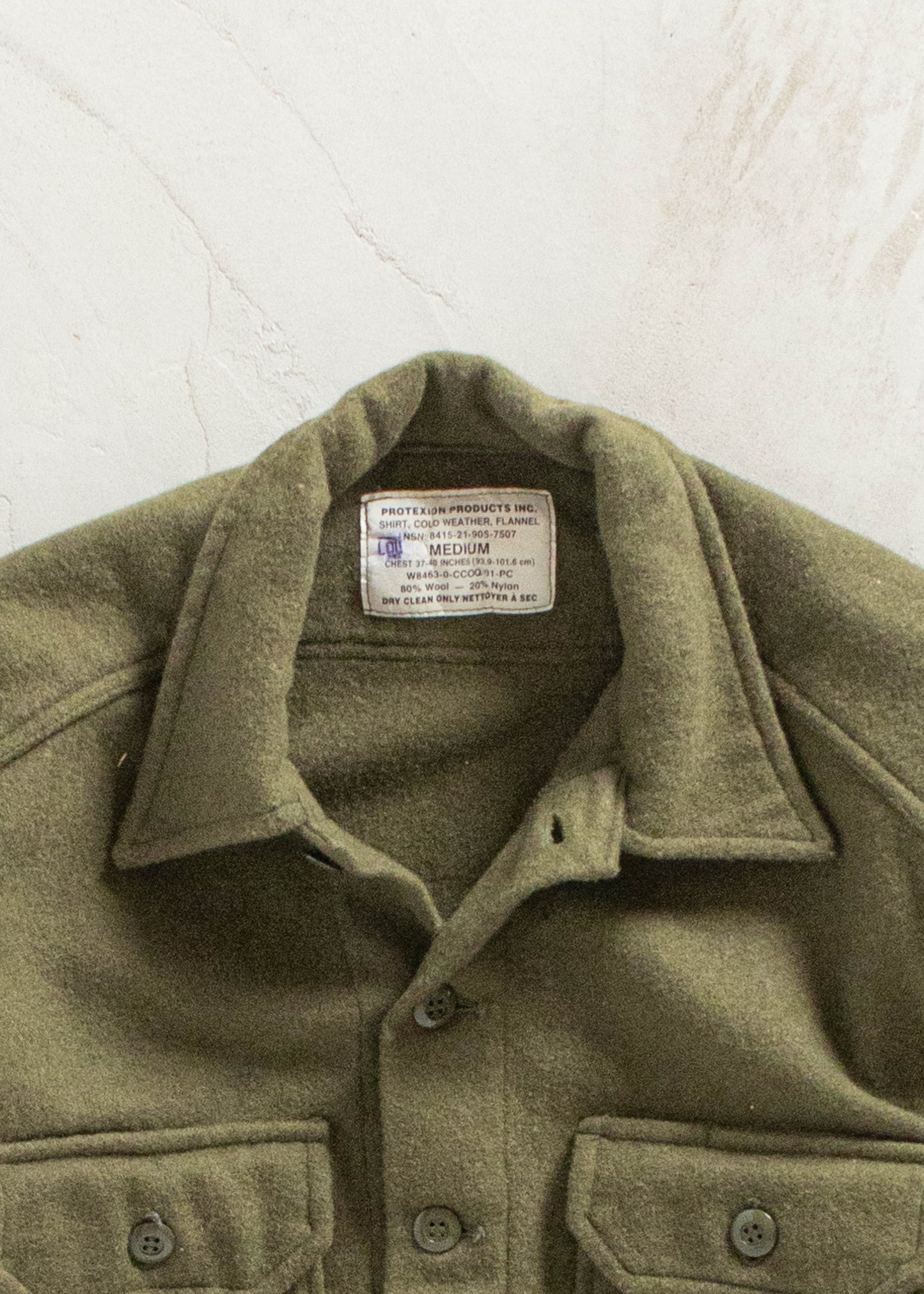 Vintage Military OG 108 Wool Button Up Shirt Size L/XL