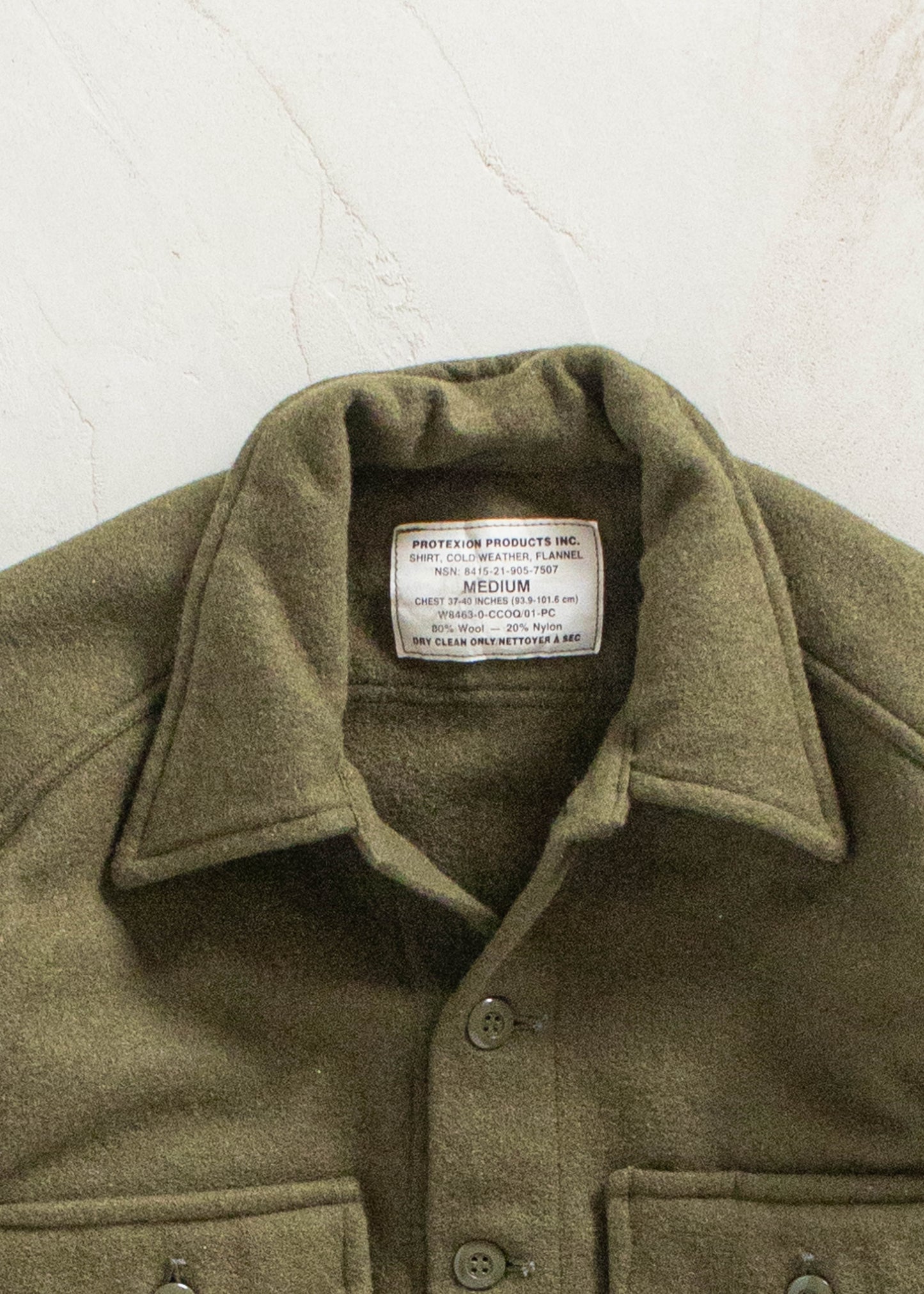 Vintage Military OG 108 Wool Button Up Shirt Size L/XL