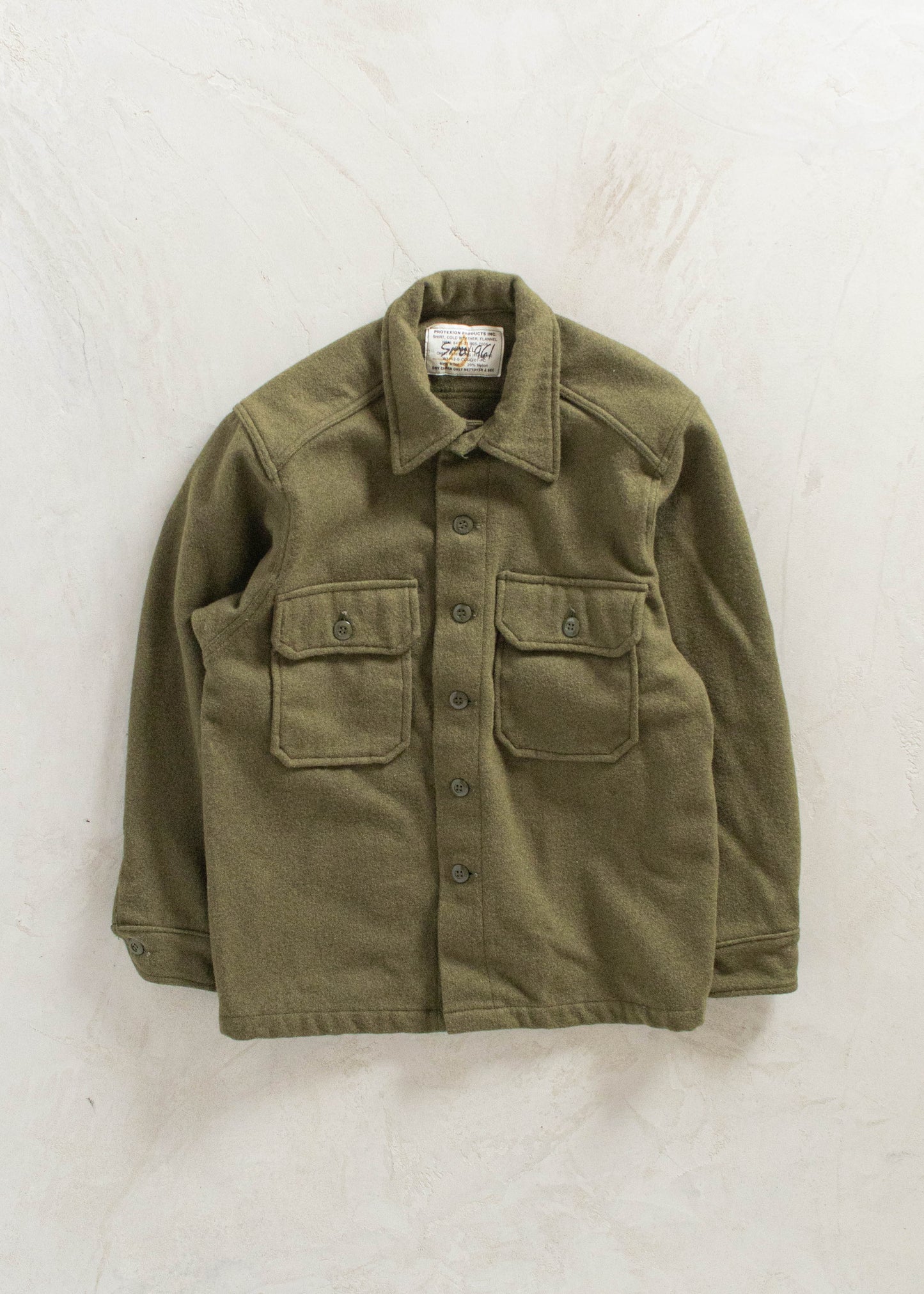 Vintage Military OG 108 Wool Button Up Shirt Size M/L