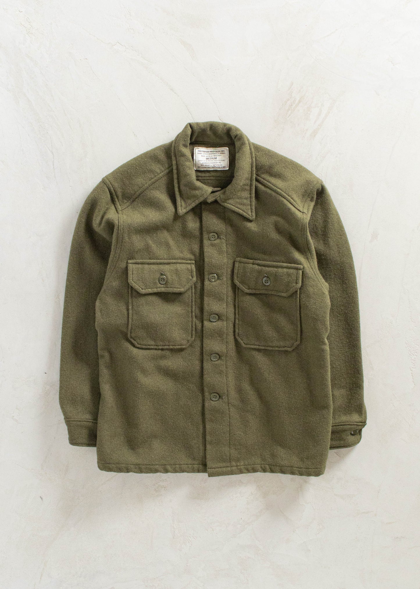 Vintage Military OG 108 Wool Button Up Shirt Size L/XL