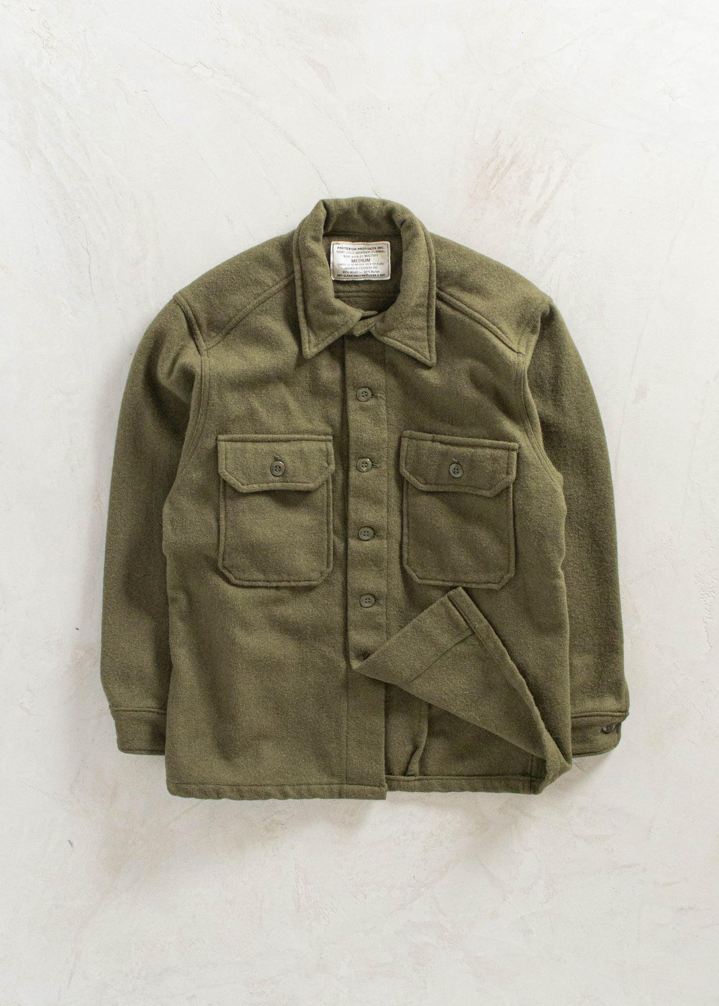 Vintage Military OG 108 Wool Button Up Shirt Size L/XL