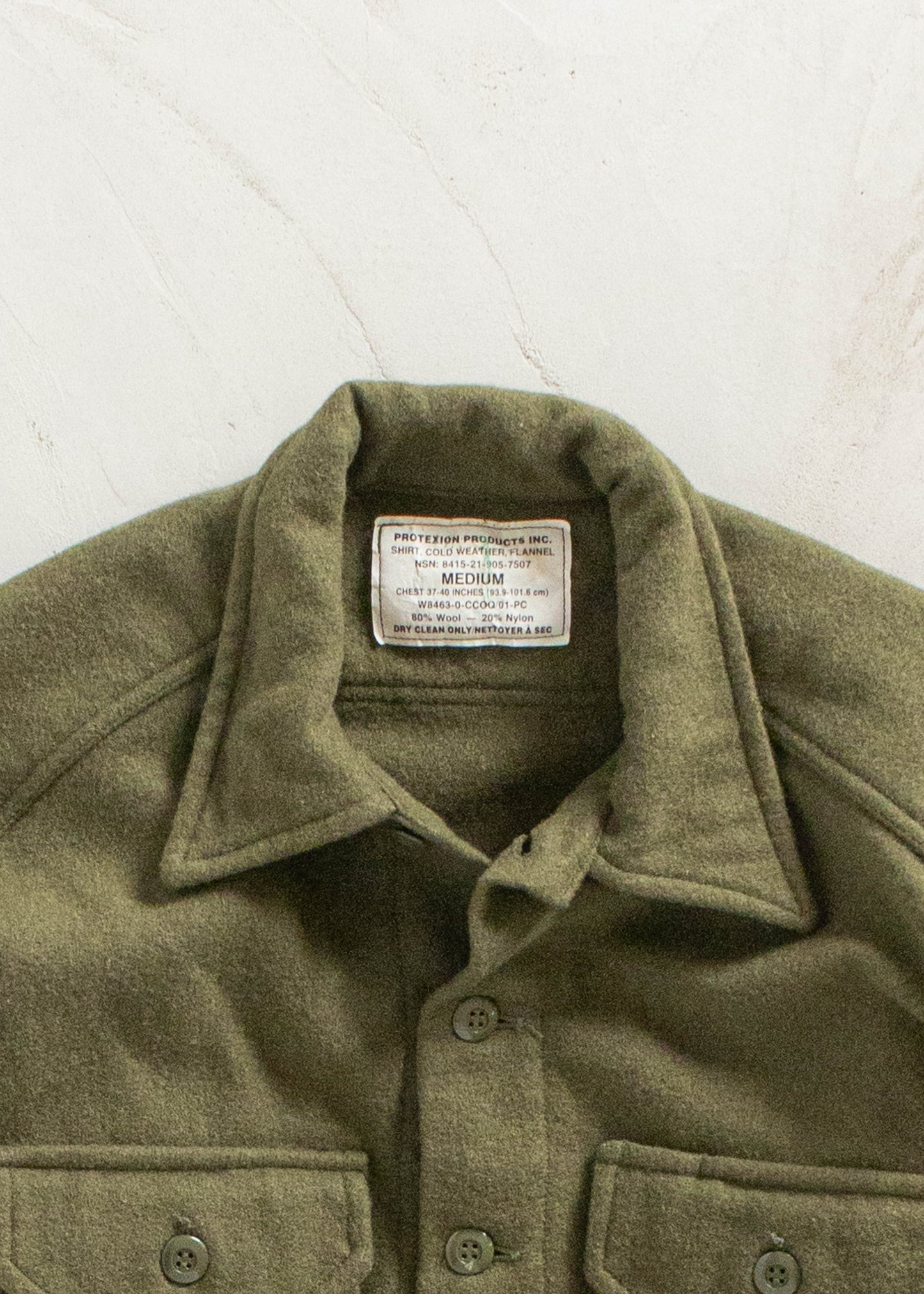 Vintage Military OG 108 Wool Button Up Shirt Size L/XL