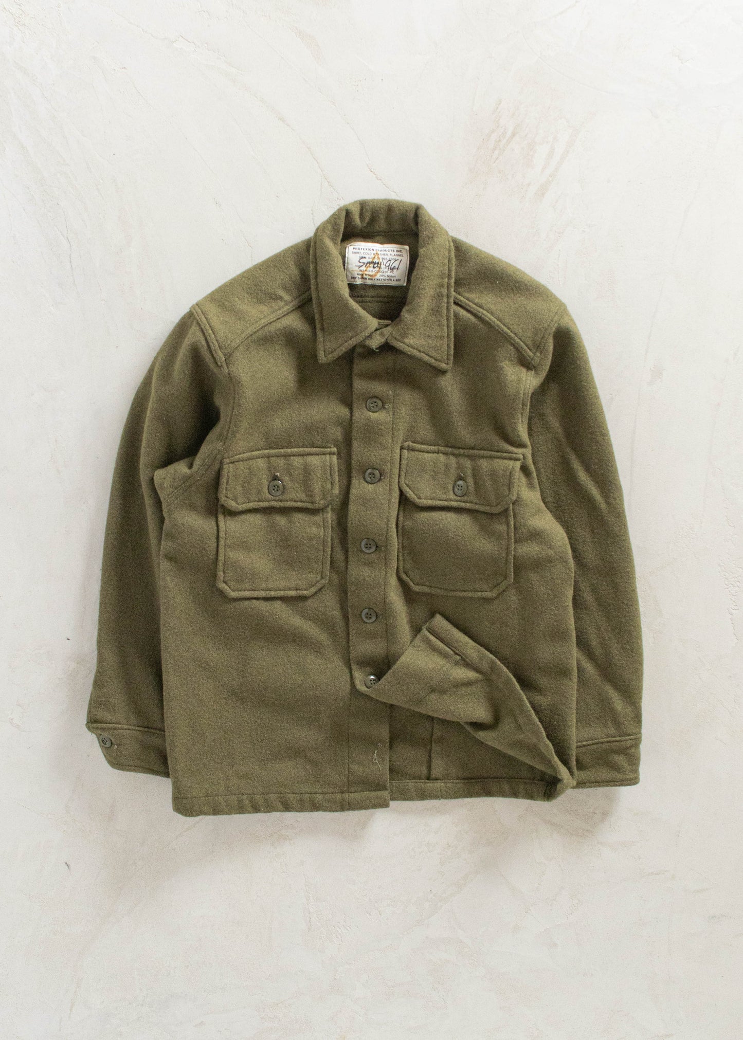 Vintage Military OG 108 Wool Button Up Shirt Size M/L