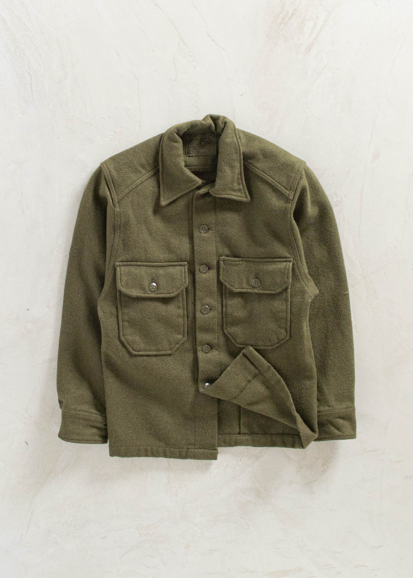 Vintage Military OG 108 Wool Button Up Shirt Size S/M