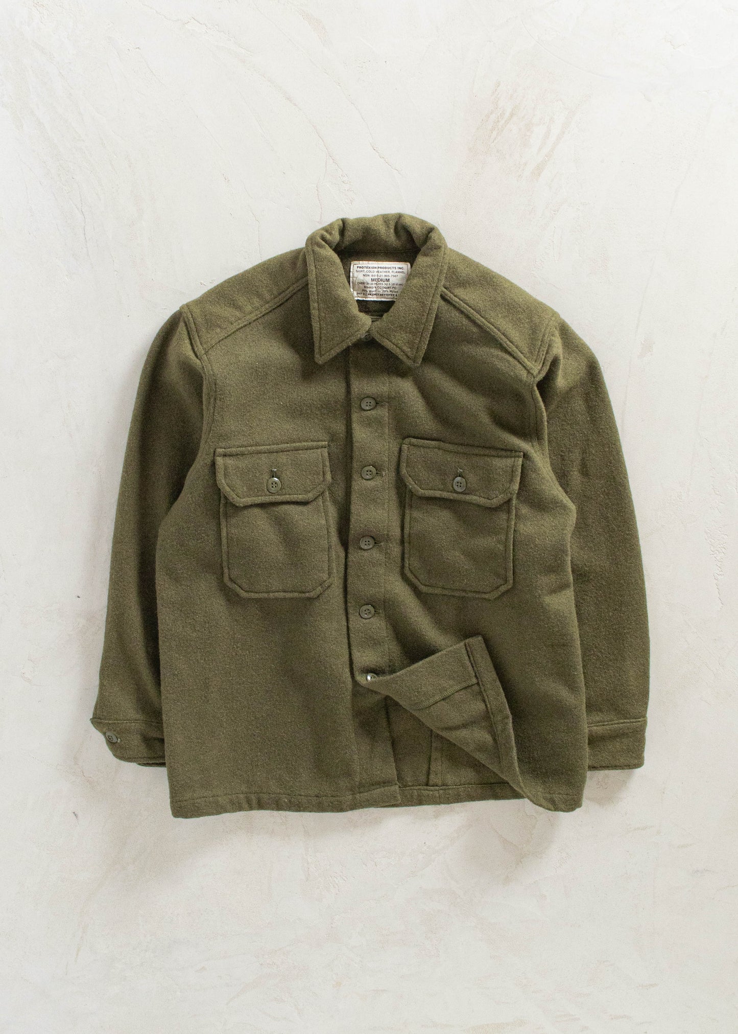 Vintage Military OG 108 Wool Button Up Shirt Size L/XL