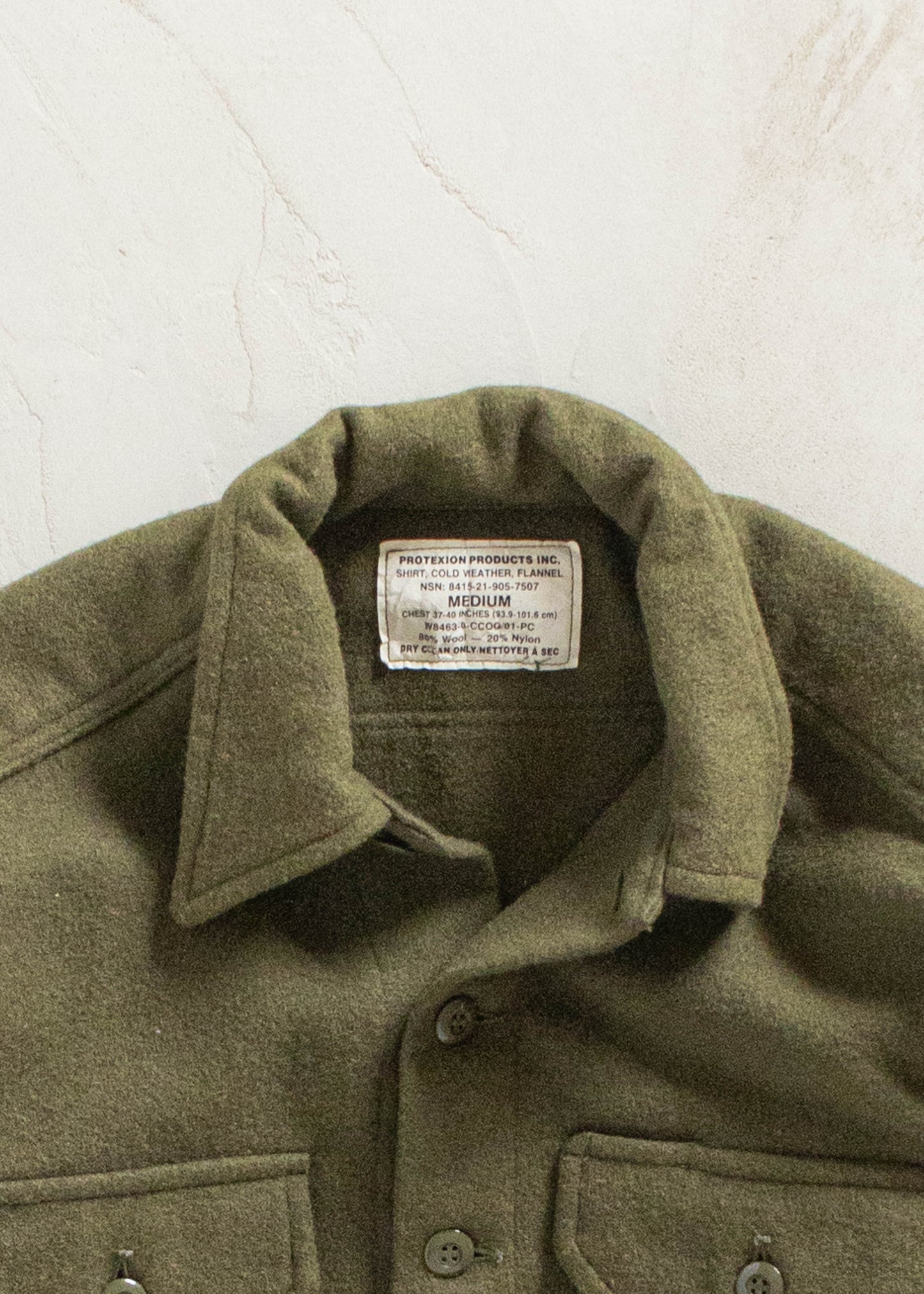 Vintage Military OG 108 Wool Button Up Shirt Size L/XL