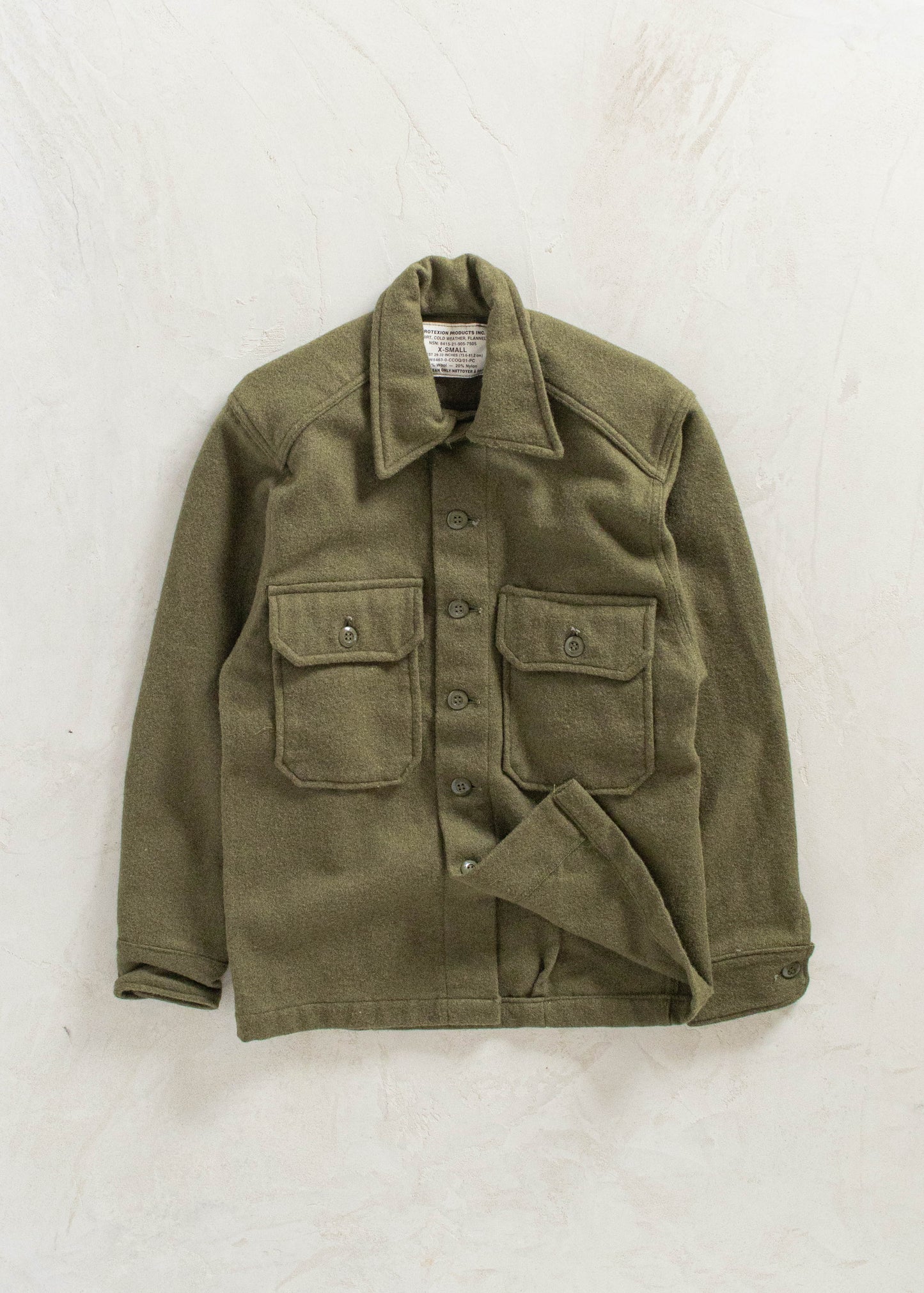 Vintage Military OG 108 Wool Button Up Shirt Size XS/S