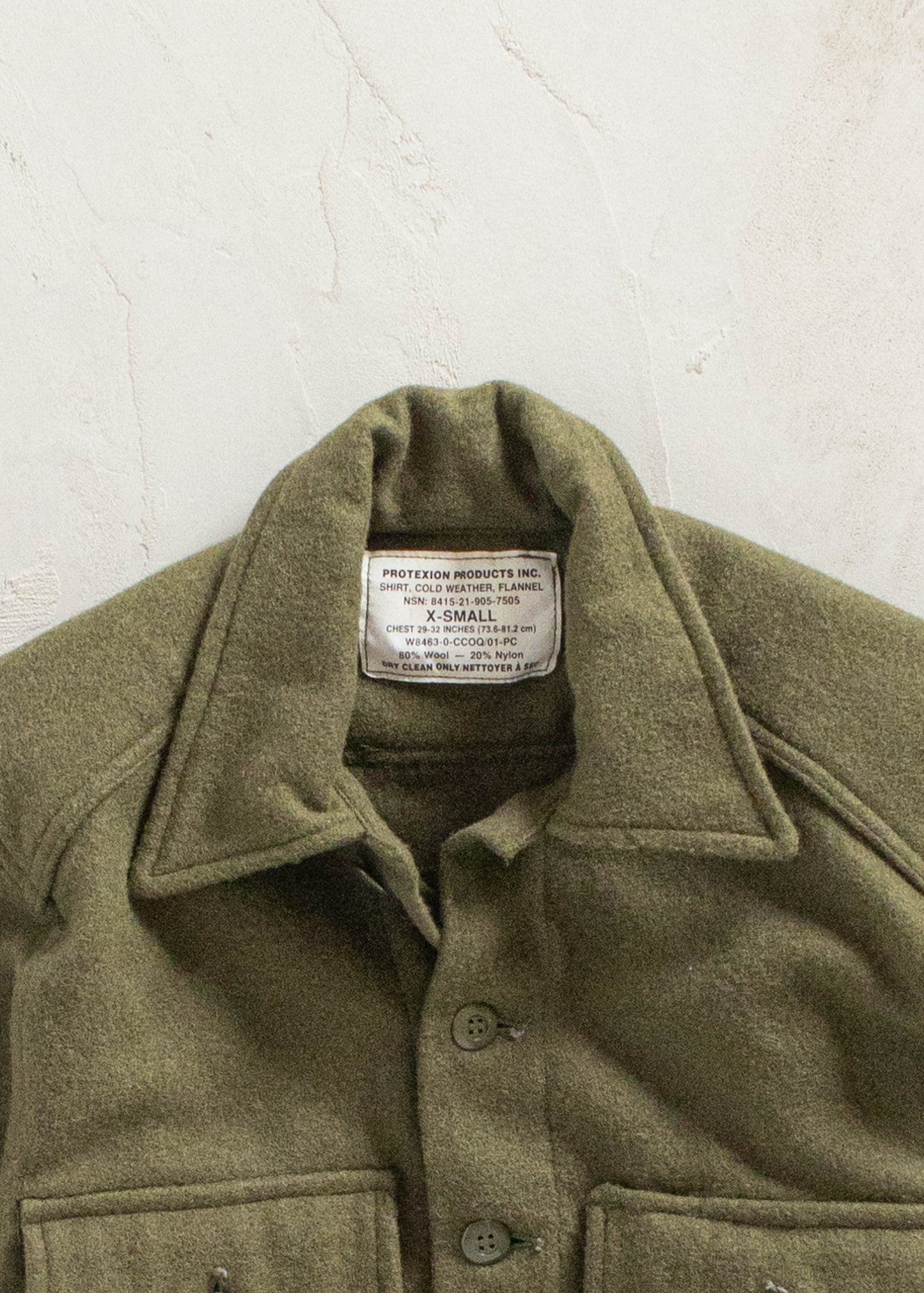 Vintage Military OG 108 Wool Button Up Shirt Size XS/S