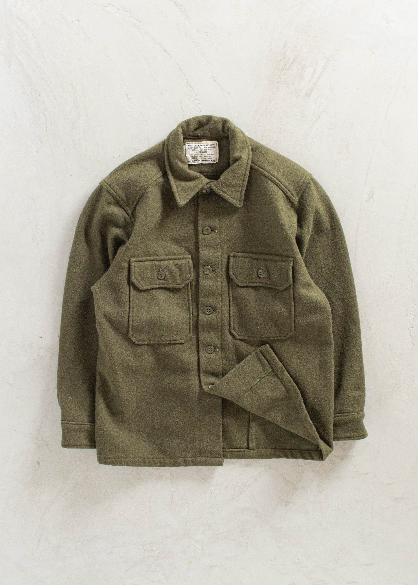 Vintage Military OG 108 Wool Button Up Shirt Size M/L