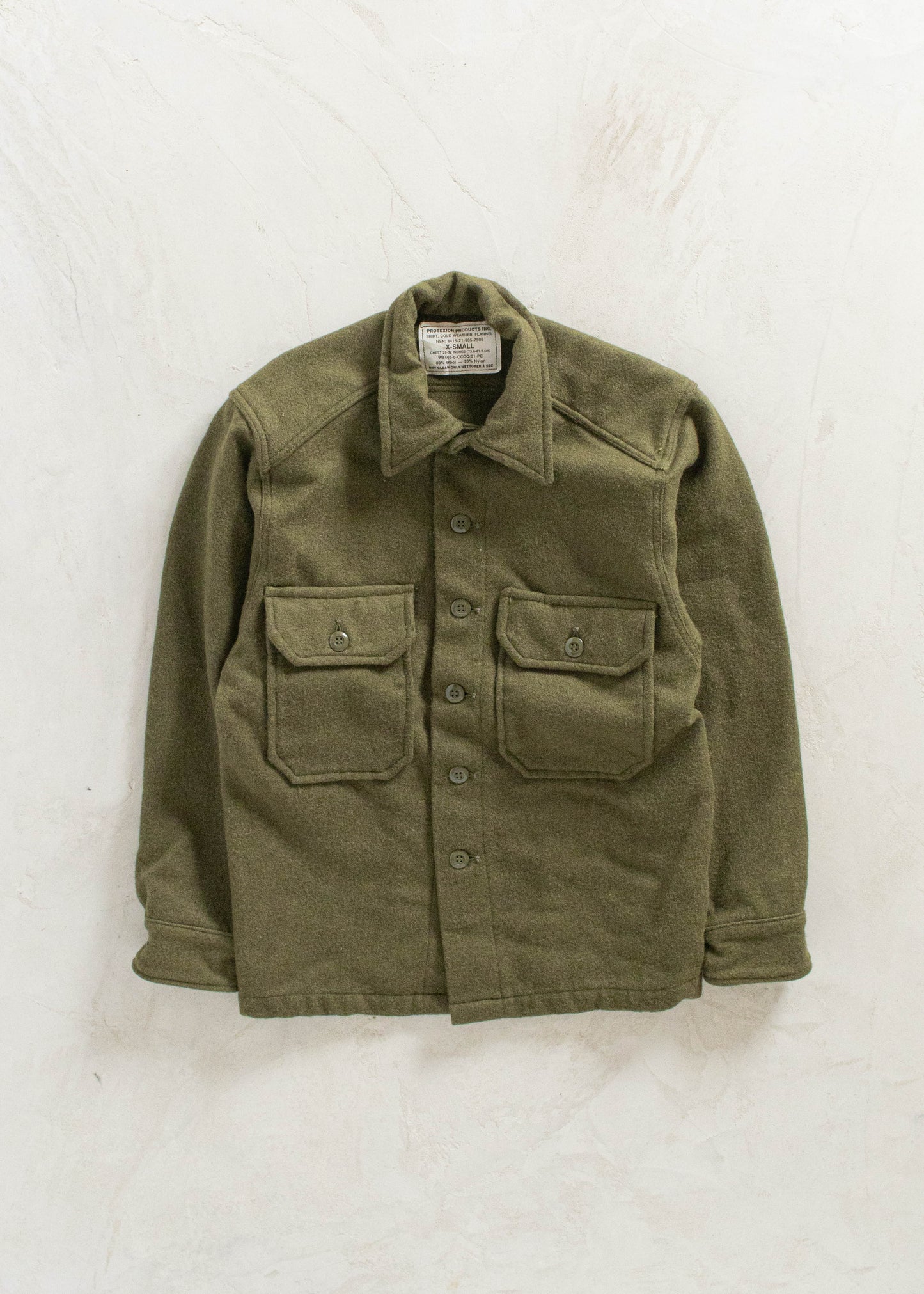 Vintage Military OG 108 Wool Button Up Shirt Size S/M