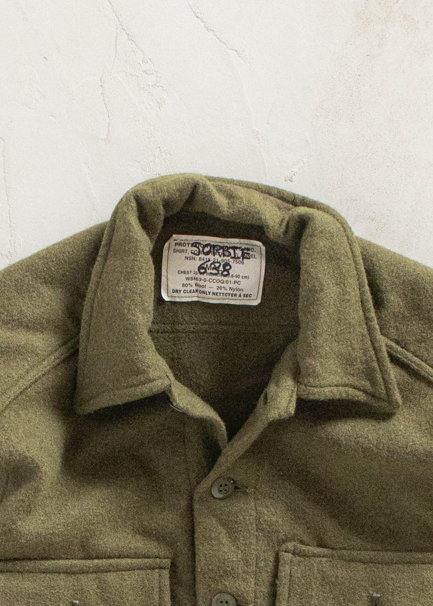 Vintage Military OG 108 Wool Button Up Shirt Size S/M