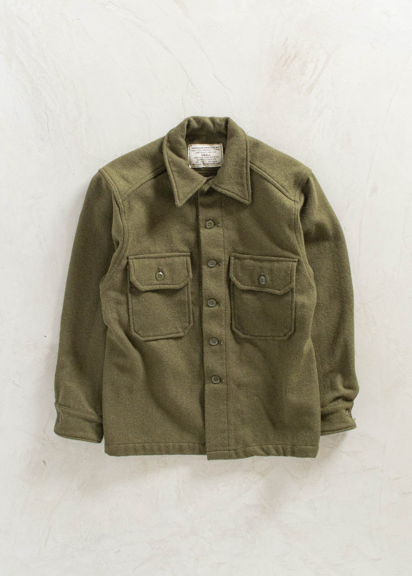 Vintage Military OG 108 Wool Button Up Shirt Size M/L