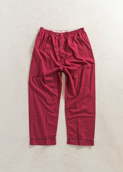 1980s Hemmingway Point Solid Burgundy Pajama Set Size M/L