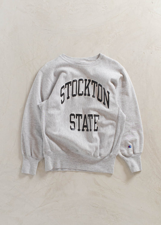 1980s Champion Reverse Weave Stockton State Sweatshirt Size S/M