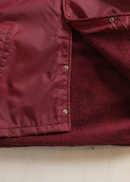 1980s Solid Burgundy Lined Nylon Jacket Size L/XL