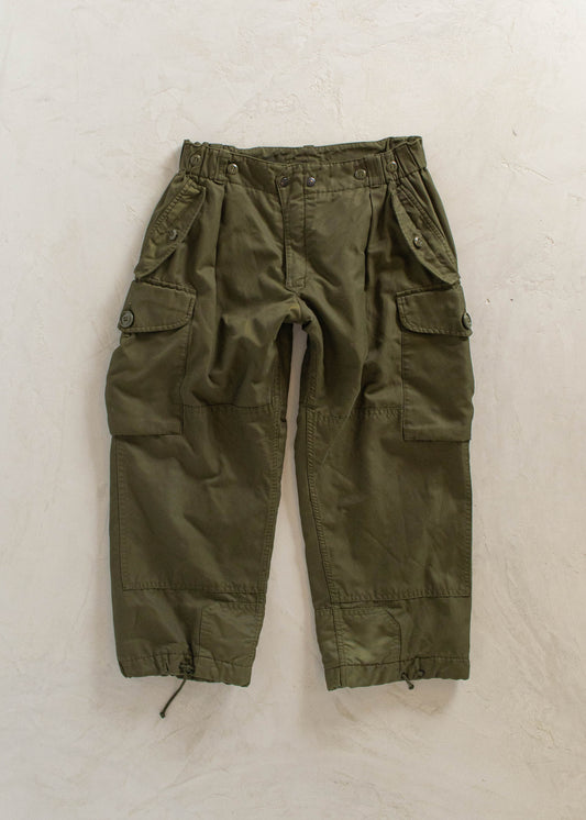 1980s Lined Military Wind Cargo Pants Size Women's 32 Men's 34