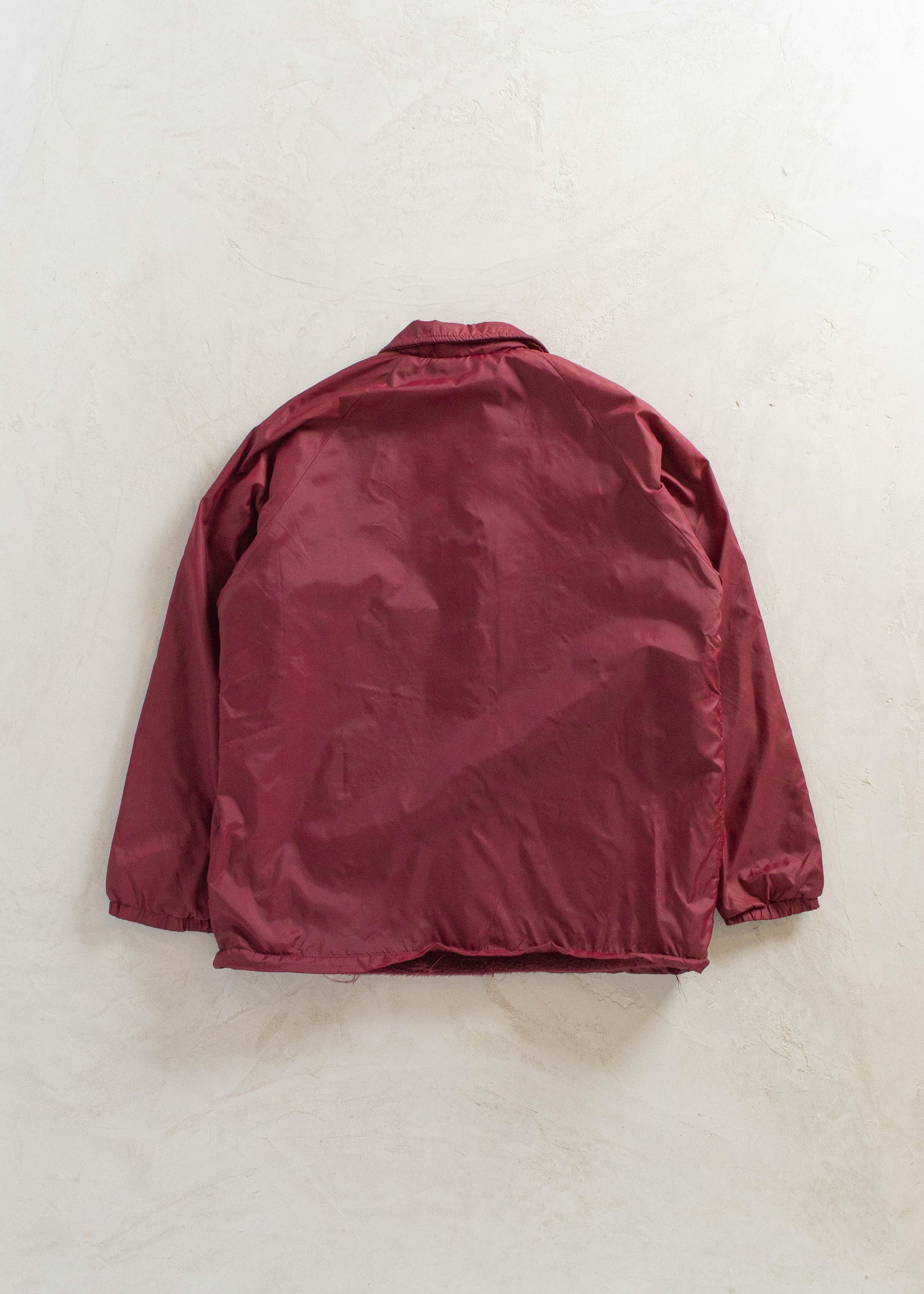 1980s Solid Burgundy Lined Nylon Jacket Size L/XL