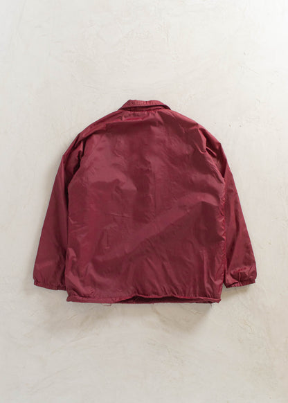 1980s Solid Burgundy Lined Nylon Jacket Size L/XL