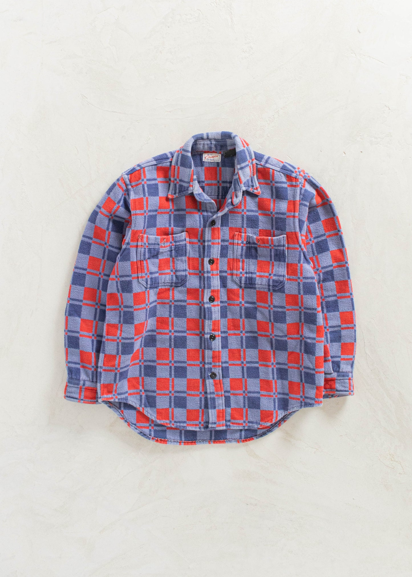 Vintage 1980s Champion Cotton Flannel Button Up Shirt Size M/L