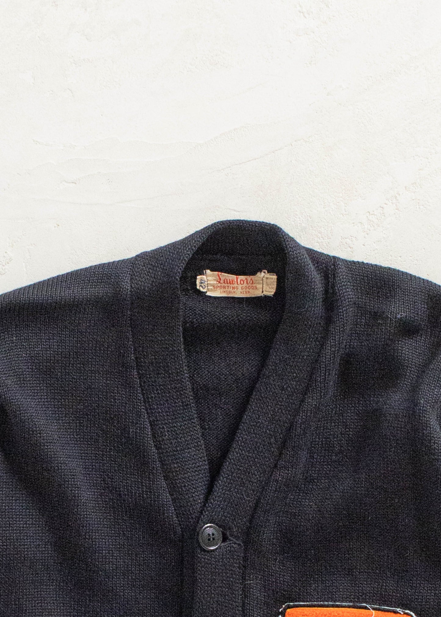 Vintage 1960s Lawlor's Varsity Letterman Wool Cardigan Size S/M