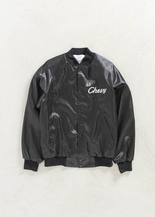 Vintage 55 Chevy Satin Bomber Jacket Size S/M