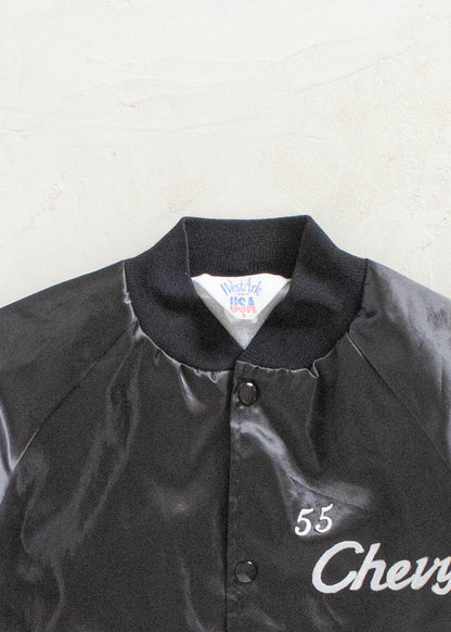 Vintage 55 Chevy Satin Bomber Jacket Size S/M