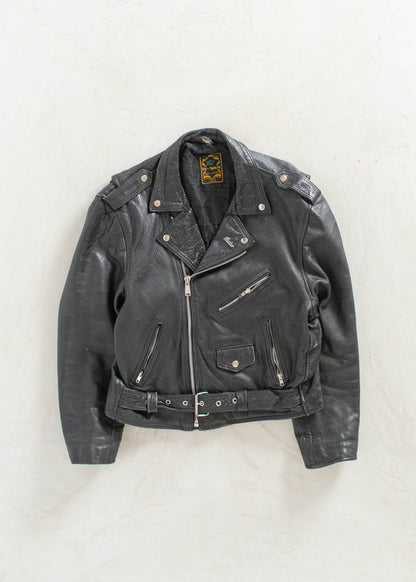 Vintage 1980s Hi Spirit Motorcycle Leather Jacket Size M/L