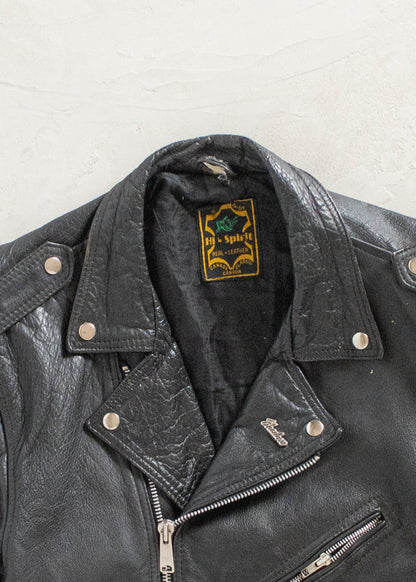 Vintage 1980s Hi Spirit Motorcycle Leather Jacket Size M/L