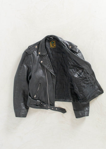 Vintage 1980s Hi Spirit Motorcycle Leather Jacket Size M/L