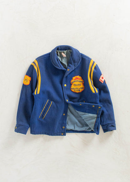 Vintage 1960s Thunderbay Police Revolver Club Varsity Letterman Jacket Size M/L