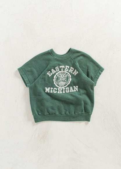 Vintage 1960s Eastern Michigan Short Sleeve Sweatshirt Size XS/S