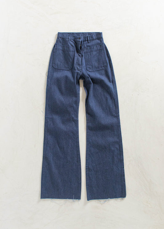 Vintage 1970s US Navy Denim Type I Sailor Pants Size Women's 23