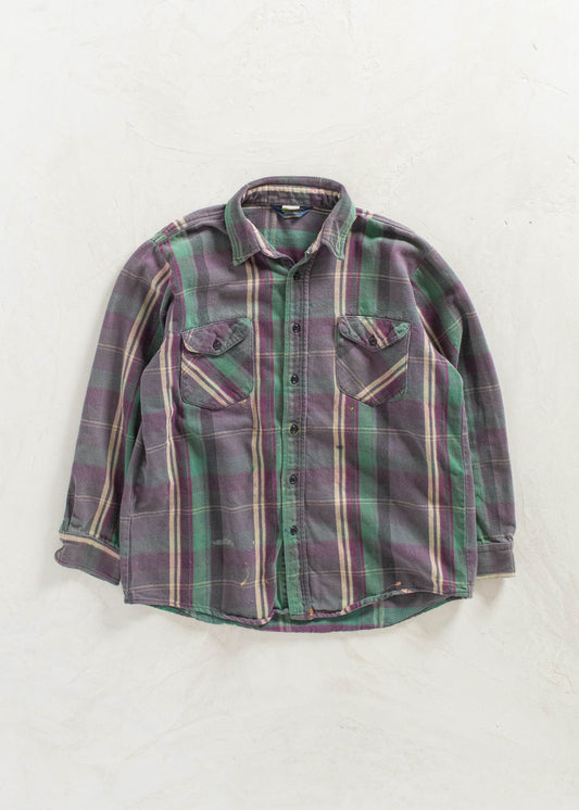 Vintage 1980s Oshkosh Cotton Flannel Button Up Shirt Size M/L