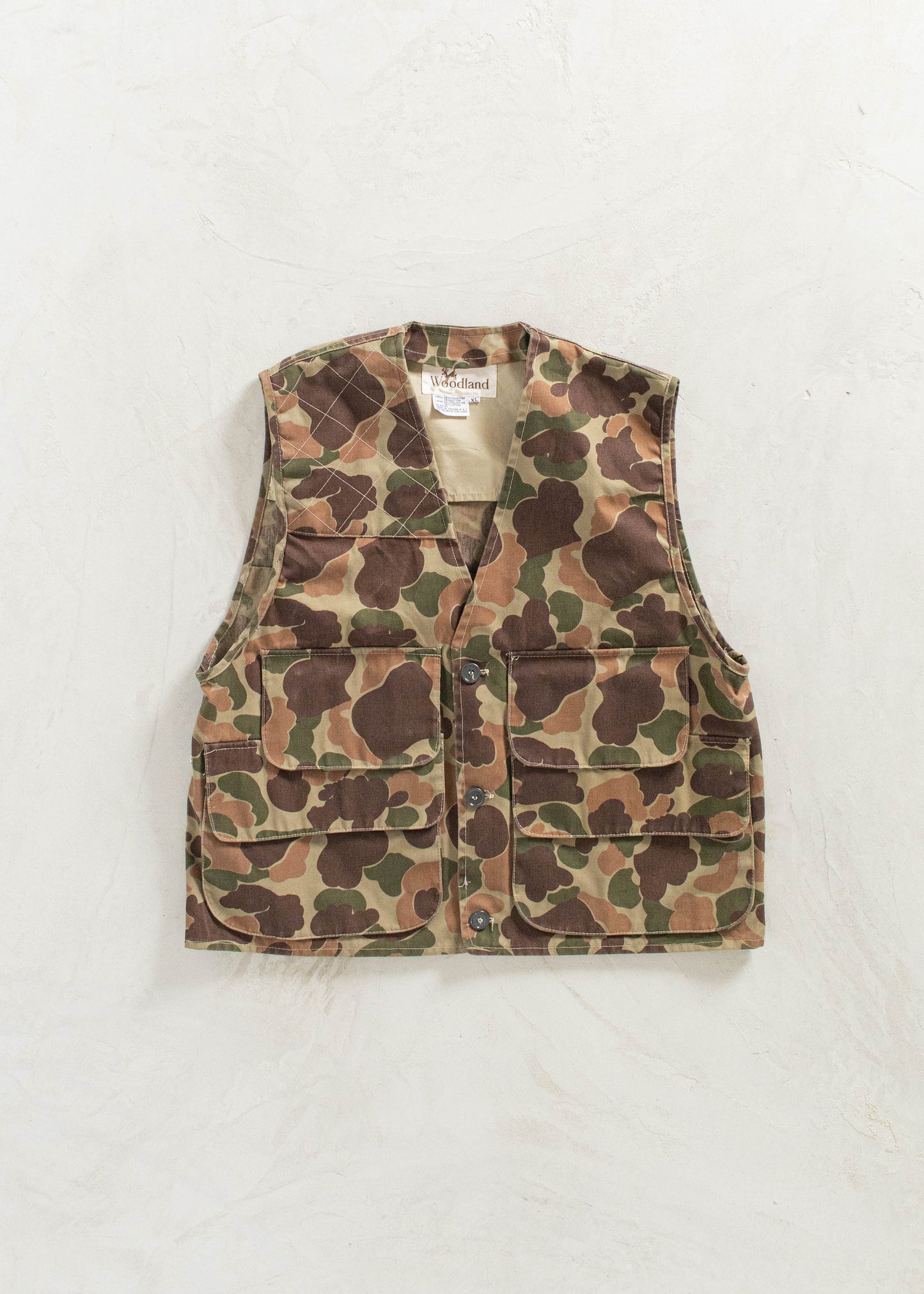 Vintage Woodland Frog Camo Hunting Vest Size L/XL