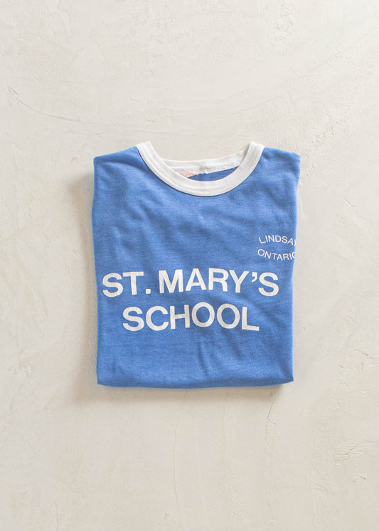 1980s St-Mary's School Ringer T-Shirt Size S/M