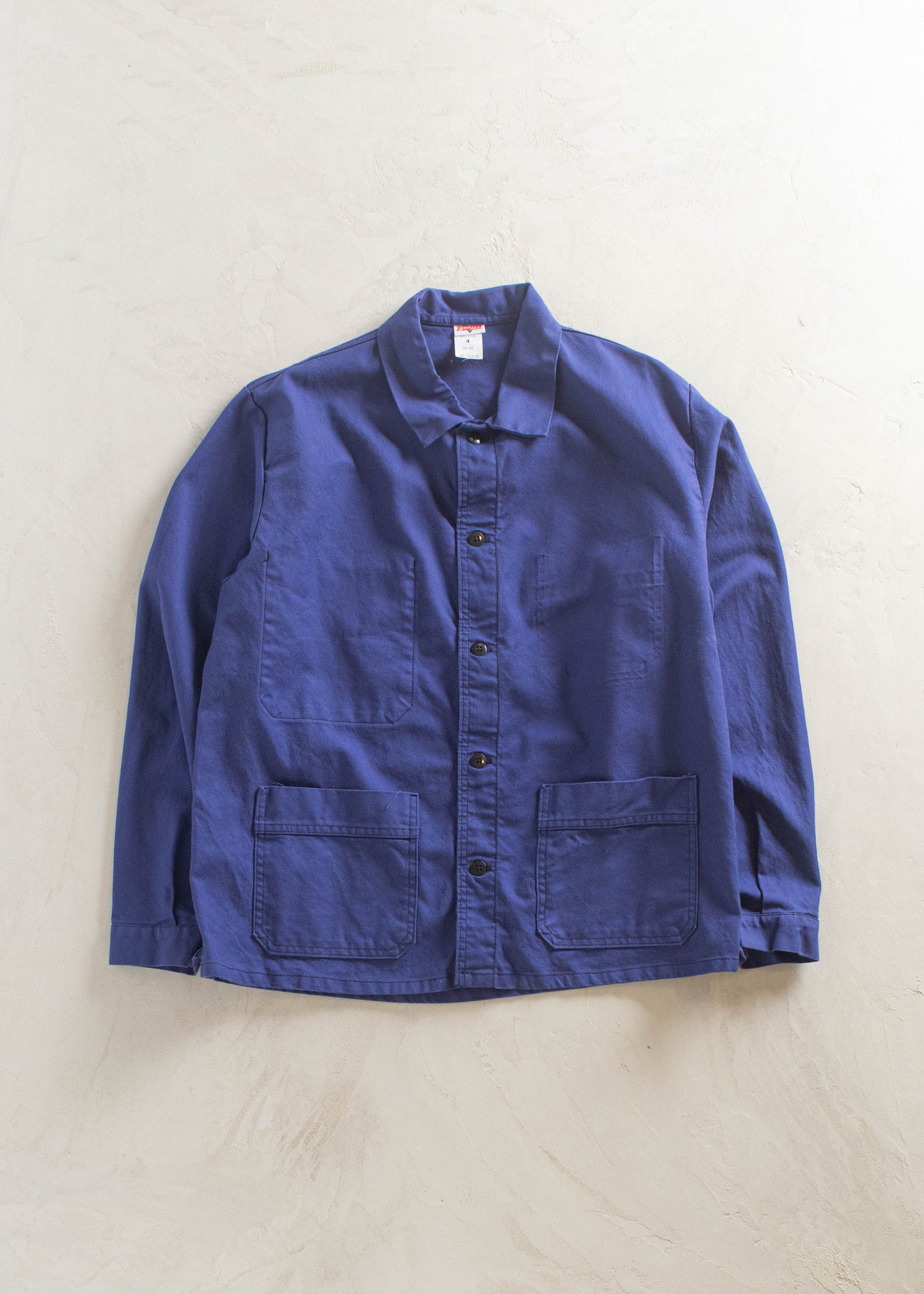 1980s Bleu de Travail French Workwear Chore Jacket Size M/L