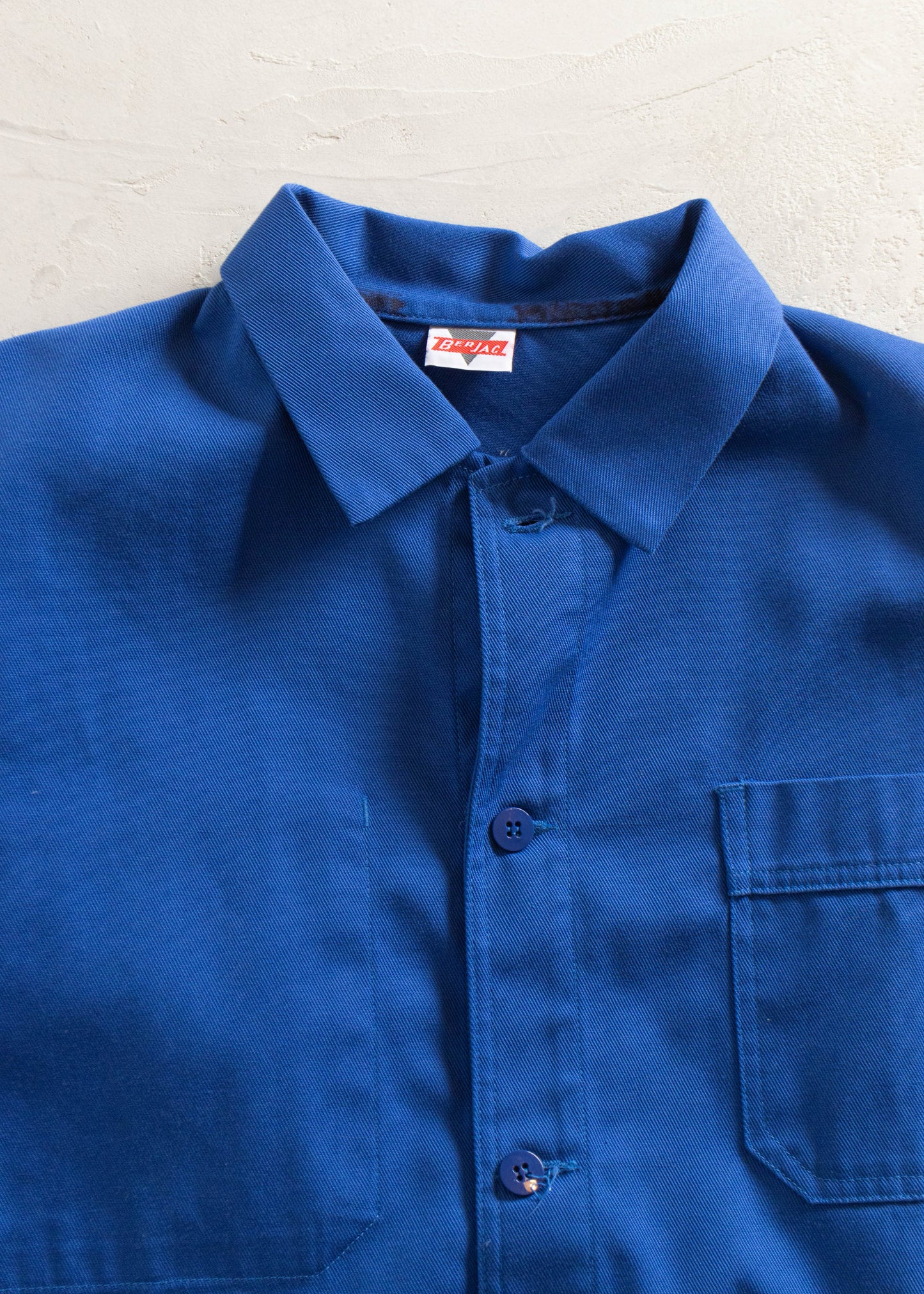 1980s Ber Jac Bleu de Travail French Workwear Chore Jacket Size M/L