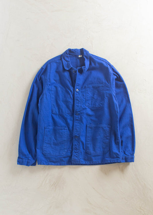 1980s Ber Jac Bleu de Travail French Workwear Chore Jacket Size S/M