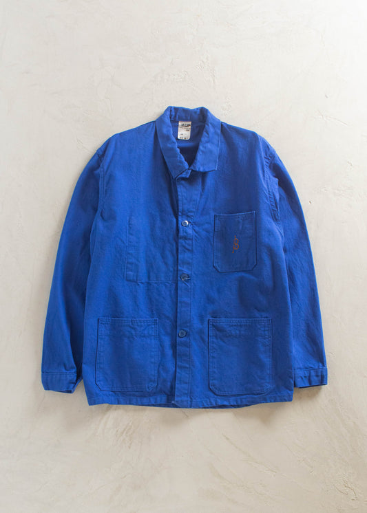 1980s Bleu de Travail French Workwear Chore Jacket Size M/L