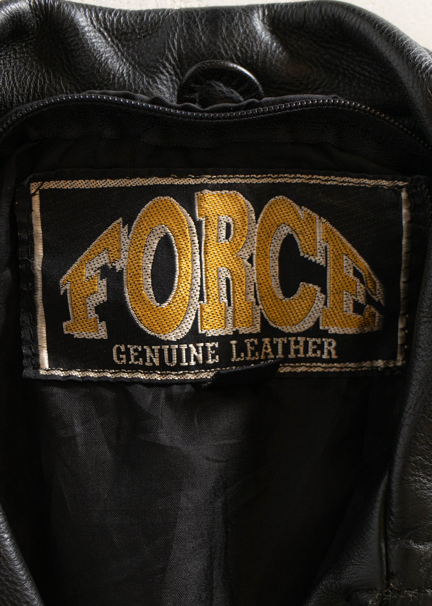 1980s Force Leather Perfecto Motorcycle Jacket Size M/L