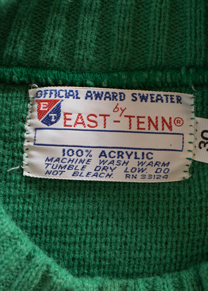 1970s East-Tenn Varsity Letterman Pullover Sweater Size XS/S